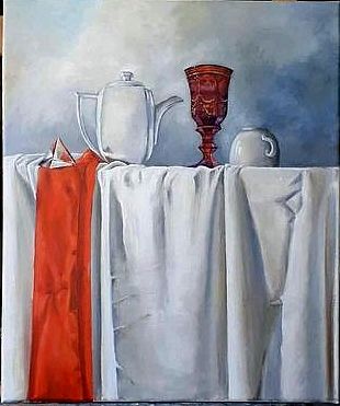 Drapé; le vase rouge. — 1