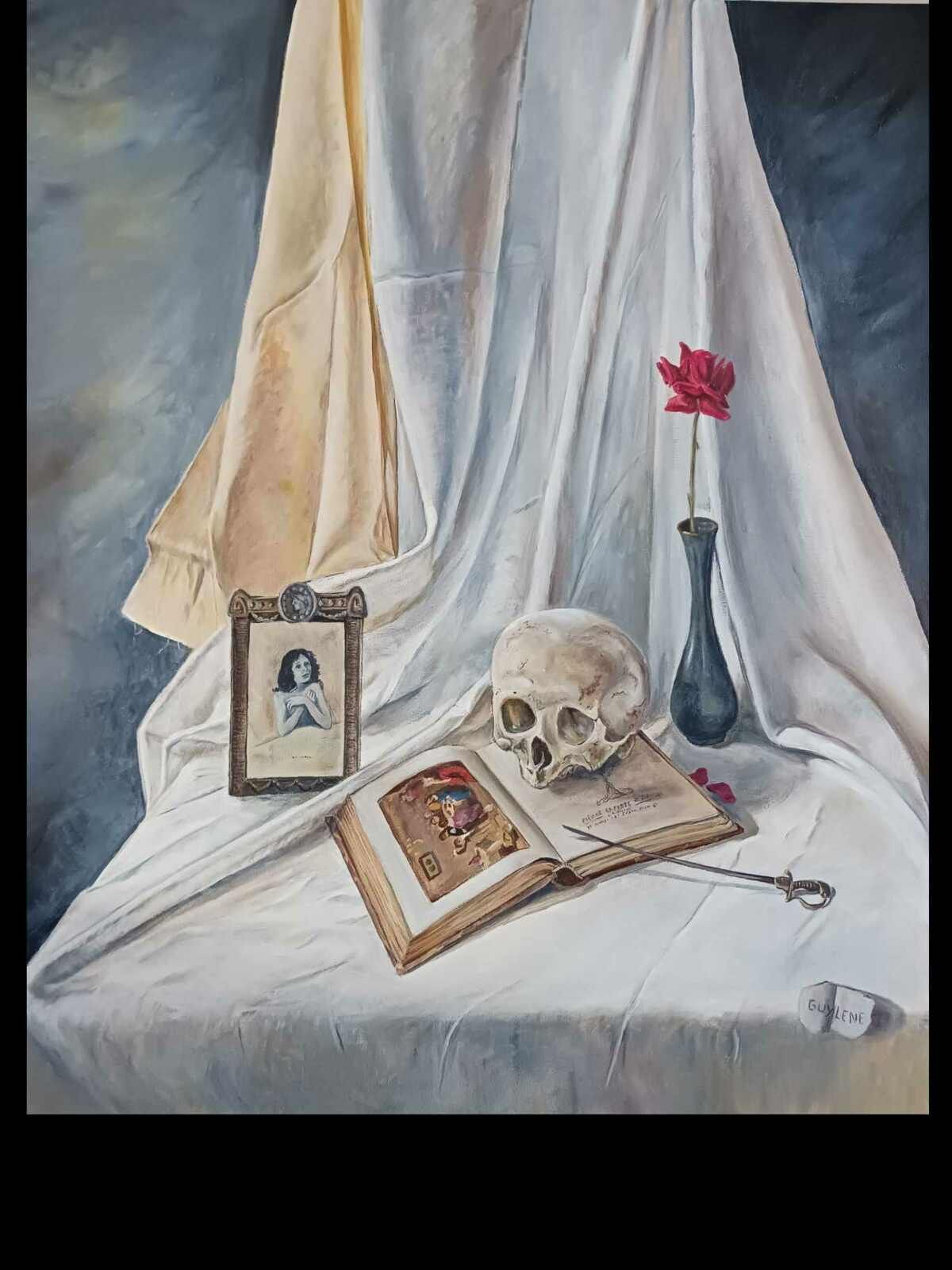 Vanité. à la rose